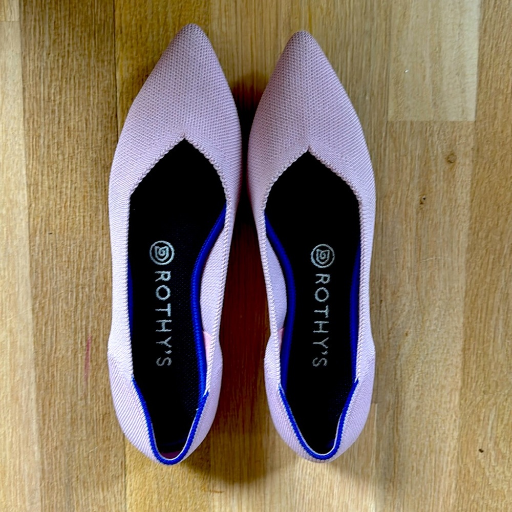 ROTHY’S The Point Flat Shoes Sustainable Knit Washable Pink 7.5 NWOT